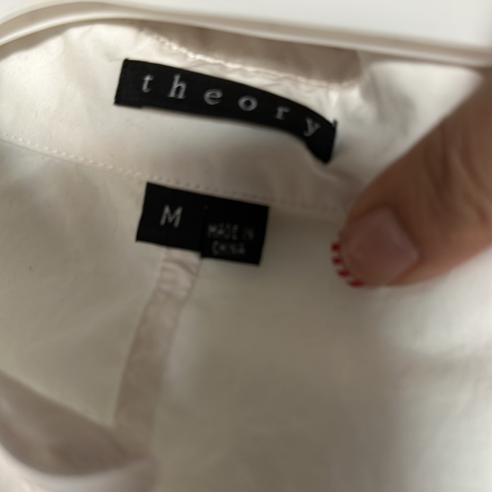 Theory Women’s Fitted White Button Down Shirt - Picture 2 of 3